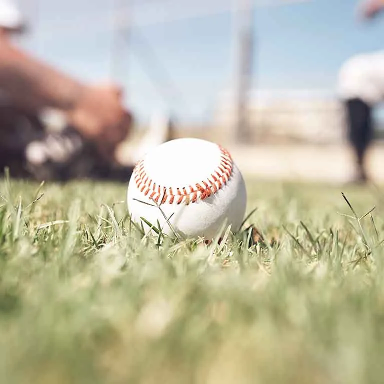 Pelota de beisbol sobre cesped